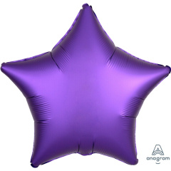 A Шар (19"/48 см) Звезда, Purple, Сатин, 1 шт.